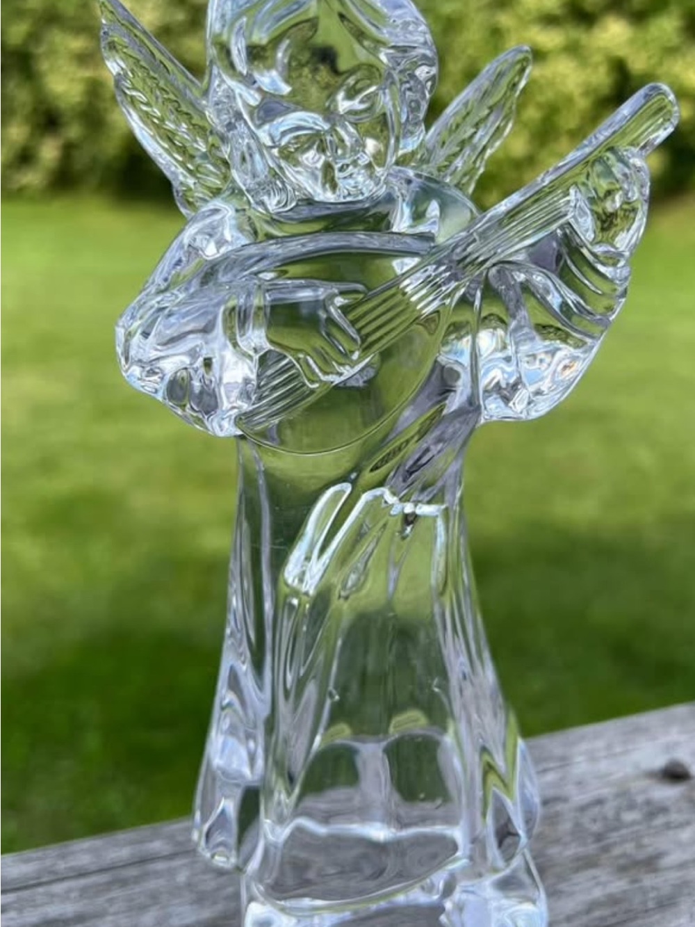 Crystal Angel Figurine - Clear Glass Home Art